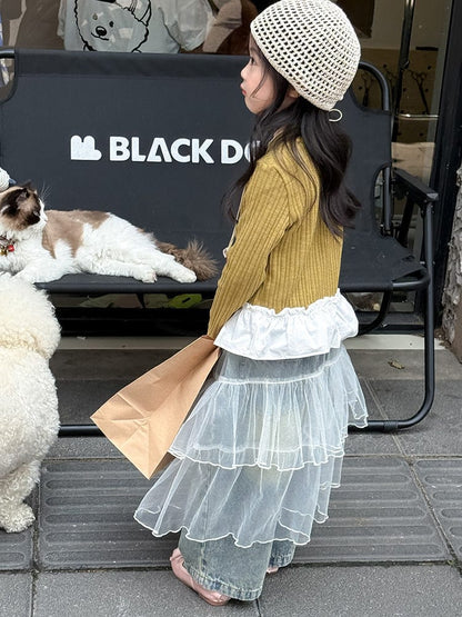 長袖Tシャツ ペプラムフリル長袖Tシャツカットソー【mh0011038】