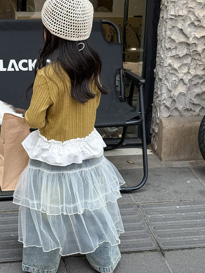 長袖Tシャツ ペプラムフリル長袖Tシャツカットソー【mh0011038】