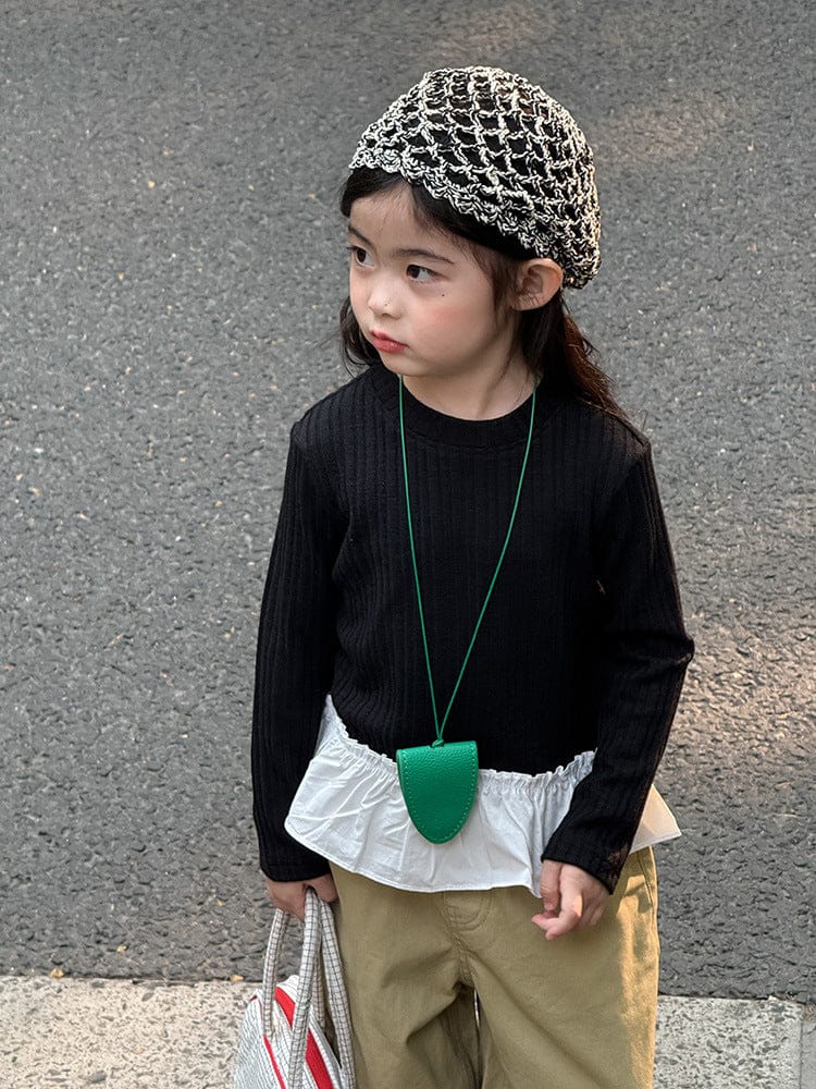 長袖Tシャツ ペプラムフリル長袖Tシャツカットソー【mh0011038】