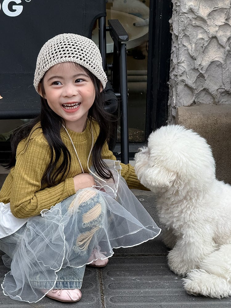 長袖Tシャツ ペプラムフリル長袖Tシャツカットソー【mh0011038】