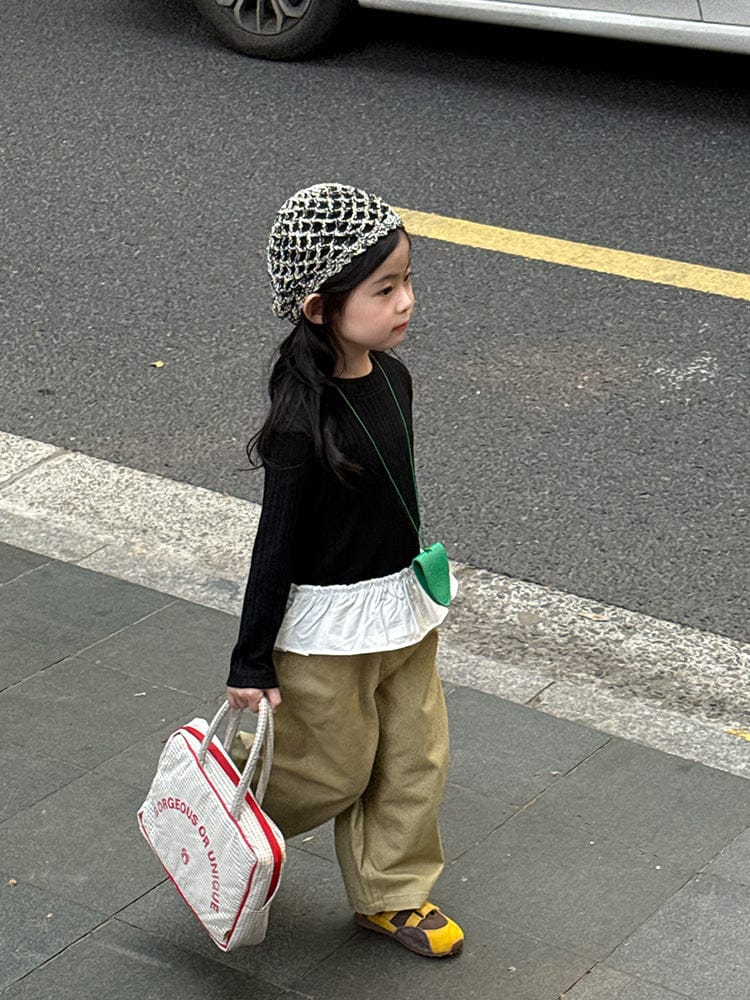 長袖Tシャツ ペプラムフリル長袖Tシャツカットソー【mh0011038】