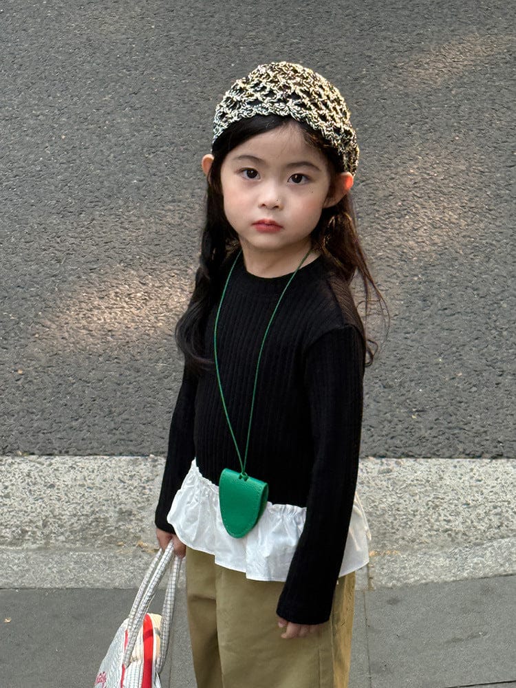 長袖Tシャツ ペプラムフリル長袖Tシャツカットソー【mh0011038】