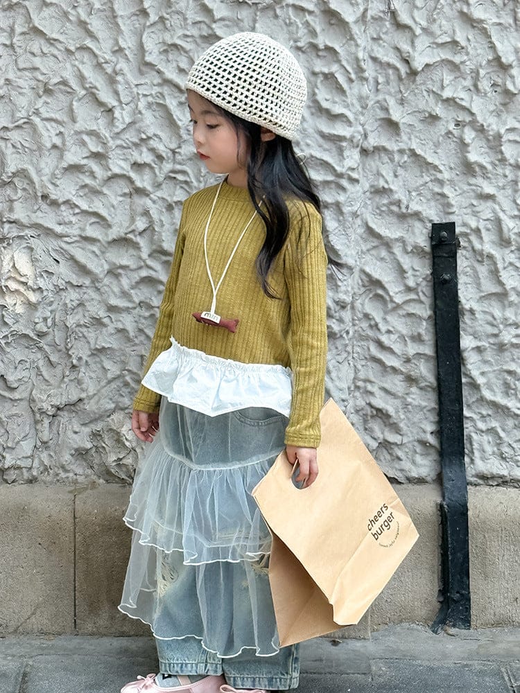 長袖Tシャツ ペプラムフリル長袖Tシャツカットソー【mh0011038】