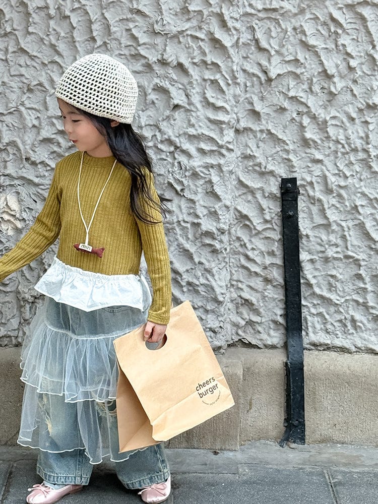 長袖Tシャツ ペプラムフリル長袖Tシャツカットソー【mh0011038】