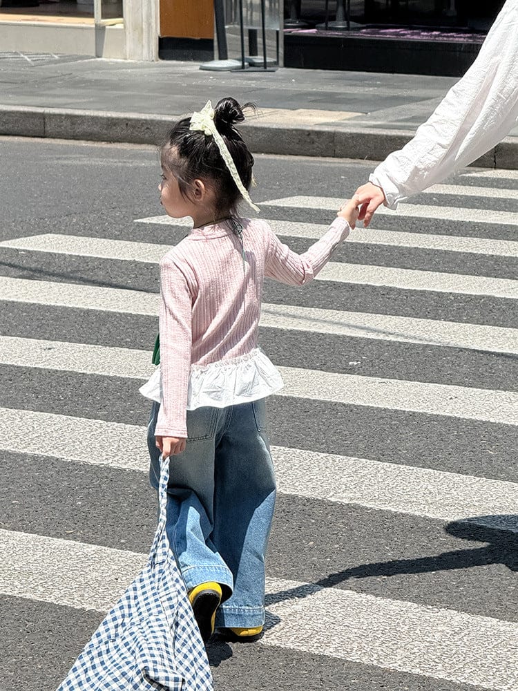 長袖Tシャツ ペプラムフリル長袖Tシャツカットソー【mh0011038】