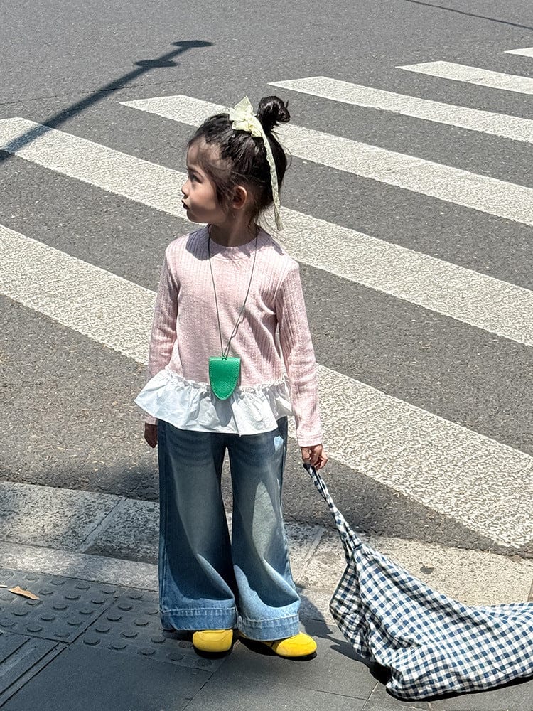 長袖Tシャツ ペプラムフリル長袖Tシャツカットソー【mh0011038】