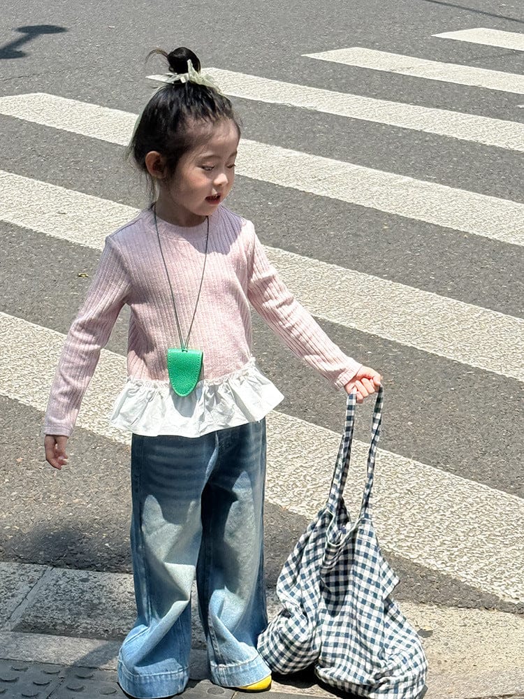 長袖Tシャツ ペプラムフリル長袖Tシャツカットソー【mh0011038】