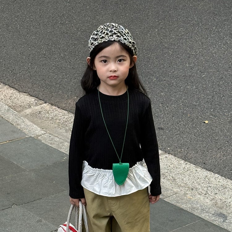 長袖Tシャツ ペプラムフリル長袖Tシャツカットソー【mh0011038】