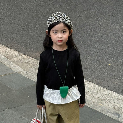 長袖Tシャツ ペプラムフリル長袖Tシャツカットソー【mh0011038】