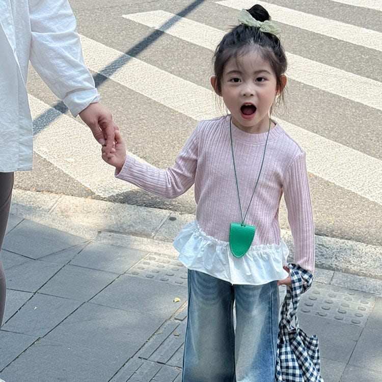 長袖Tシャツ ペプラムフリル長袖Tシャツカットソー【mh0011038】