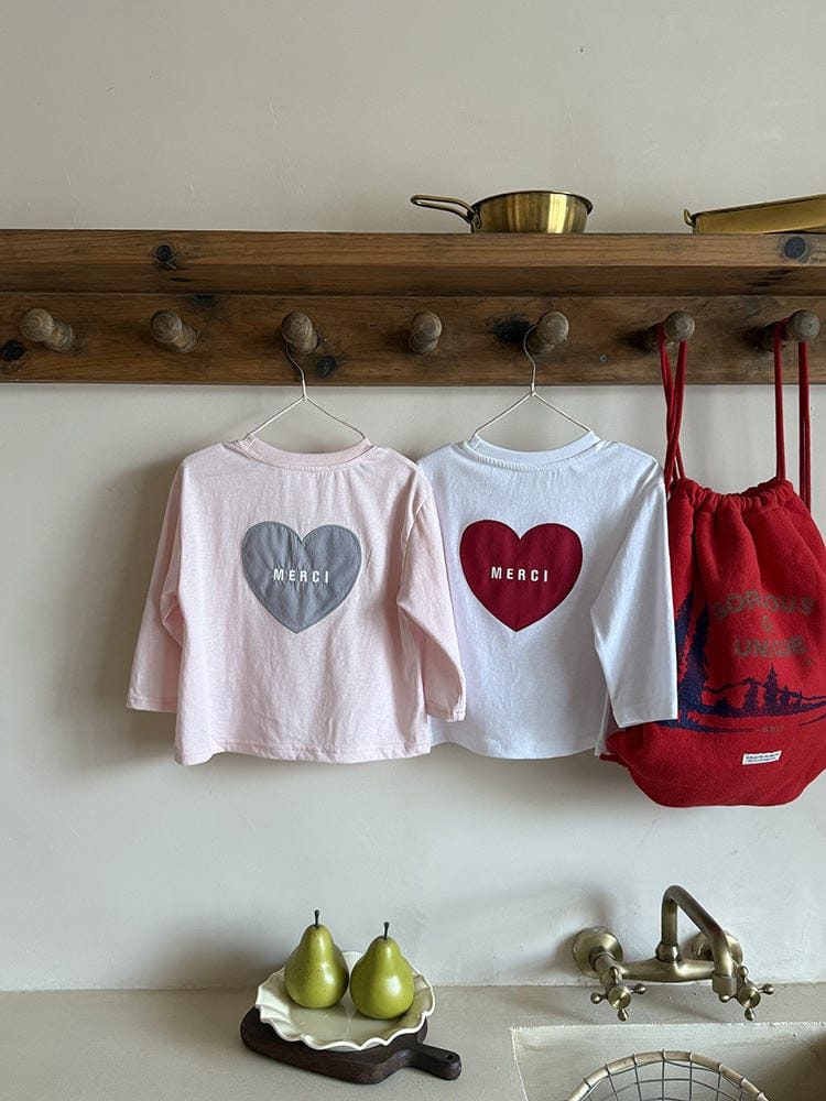 長袖Tシャツ ハートバックプリント長袖Tシャツ【mh0011047】