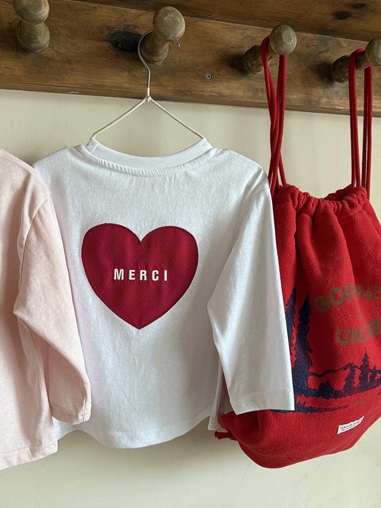 長袖Tシャツ ハートバックプリント長袖Tシャツ【mh0011047】