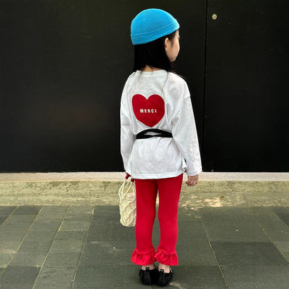 長袖Tシャツ ハートバックプリント長袖Tシャツ【mh0011047】