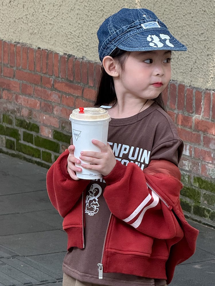 長袖Tシャツ ペンギン柄プリントTシャツ ロゴ入り長袖トップス【mh0011055】