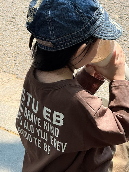 長袖Tシャツ ペンギン柄プリントTシャツ ロゴ入り長袖トップス【mh0011055】