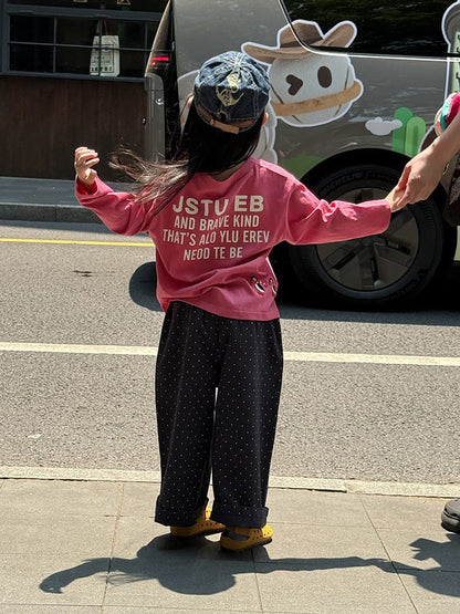 長袖Tシャツ ペンギン柄プリントTシャツ ロゴ入り長袖トップス【mh0011055】