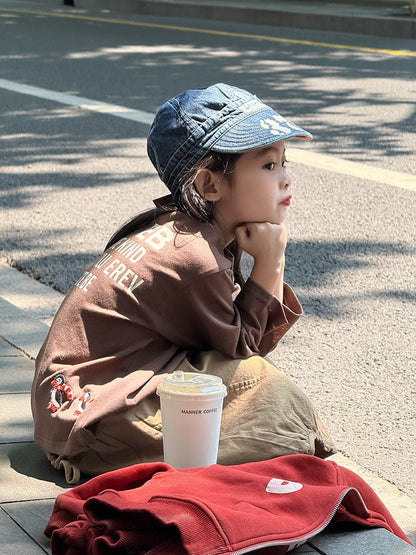 長袖Tシャツ ペンギン柄プリントTシャツ ロゴ入り長袖トップス【mh0011055】