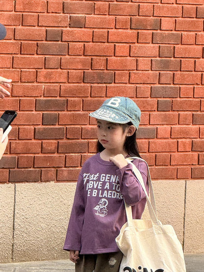 長袖Tシャツ ペンギン柄プリントTシャツ ロゴ入り長袖トップス【mh0011055】