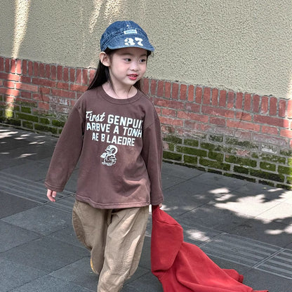 長袖Tシャツ ペンギン柄プリントTシャツ ロゴ入り長袖トップス【mh0011055】