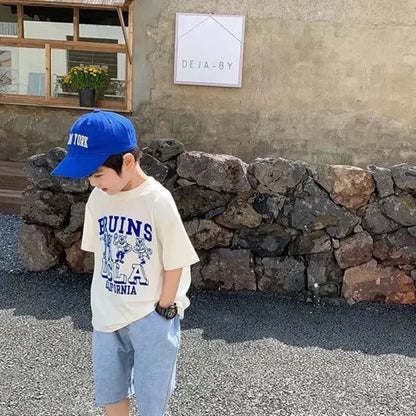 半袖Tシャツ キッズジュニアトップス 半袖Tシャツ UCLAくまベアプリント カレッジTシャツ【mh0005708】