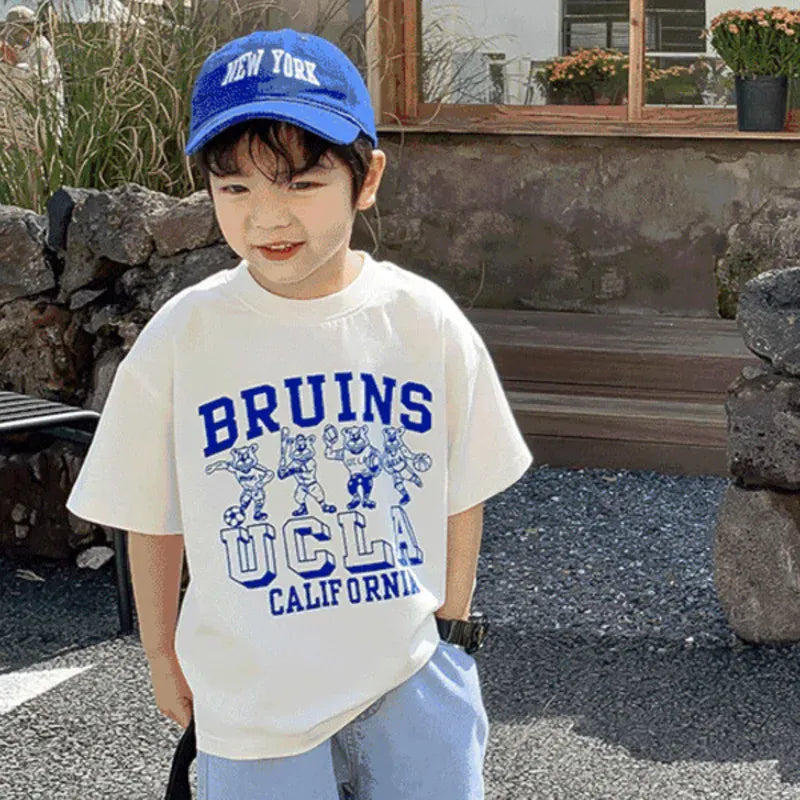 半袖Tシャツ キッズジュニアトップス 半袖Tシャツ UCLAくまベアプリント カレッジTシャツ【mh0005708】