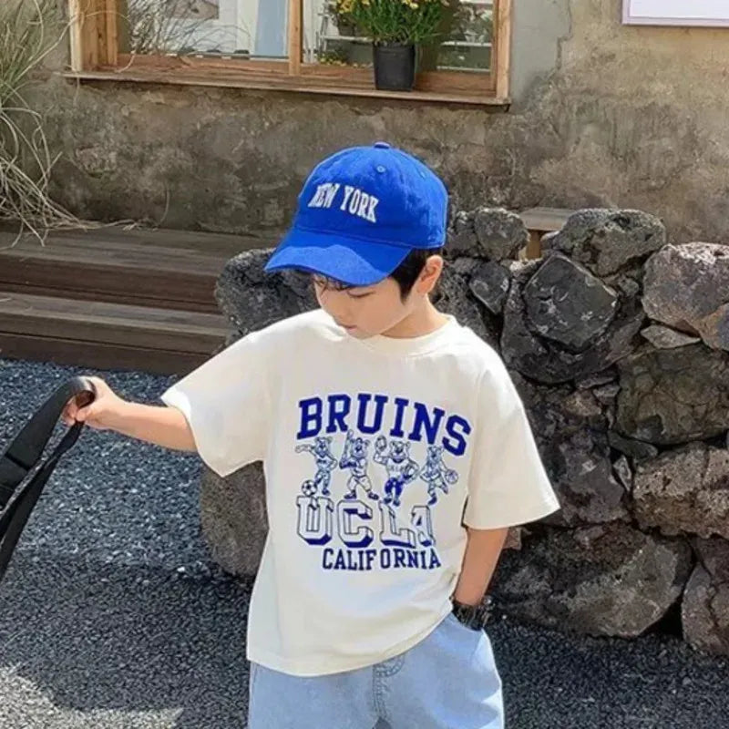 半袖Tシャツ キッズジュニアトップス 半袖Tシャツ UCLAくまベアプリント カレッジTシャツ【mh0005708】