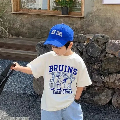 半袖Tシャツ キッズジュニアトップス 半袖Tシャツ UCLAくまベアプリント カレッジTシャツ【mh0005708】