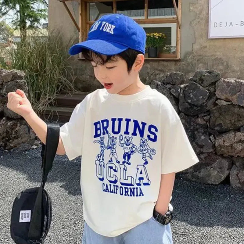 半袖Tシャツ White / 110cm キッズジュニアトップス 半袖Tシャツ UCLAくまベアプリント カレッジTシャツ【mh0005708】