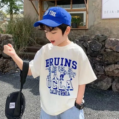 半袖Tシャツ White / 110cm キッズジュニアトップス 半袖Tシャツ UCLAくまベアプリント カレッジTシャツ【mh0005708】