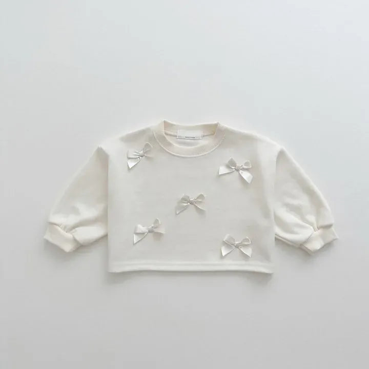 長袖Tシャツ white / 12M  80cm キッズトップス 長袖Tシャツ リボン 2カラー