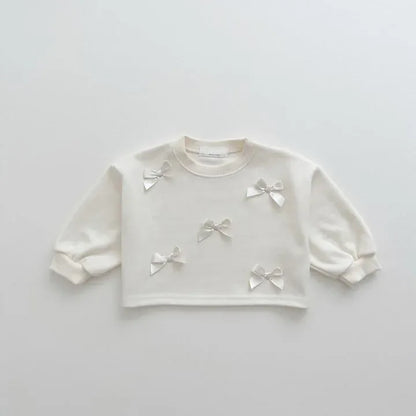 長袖Tシャツ white / 12M  80cm キッズトップス 長袖Tシャツ リボン 2カラー