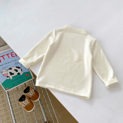 長袖Tシャツ White / 6M  66CM ベビーキッズトップス シンプルベーシックハイネックボトルネック長袖Tシャツ【mh0008364】