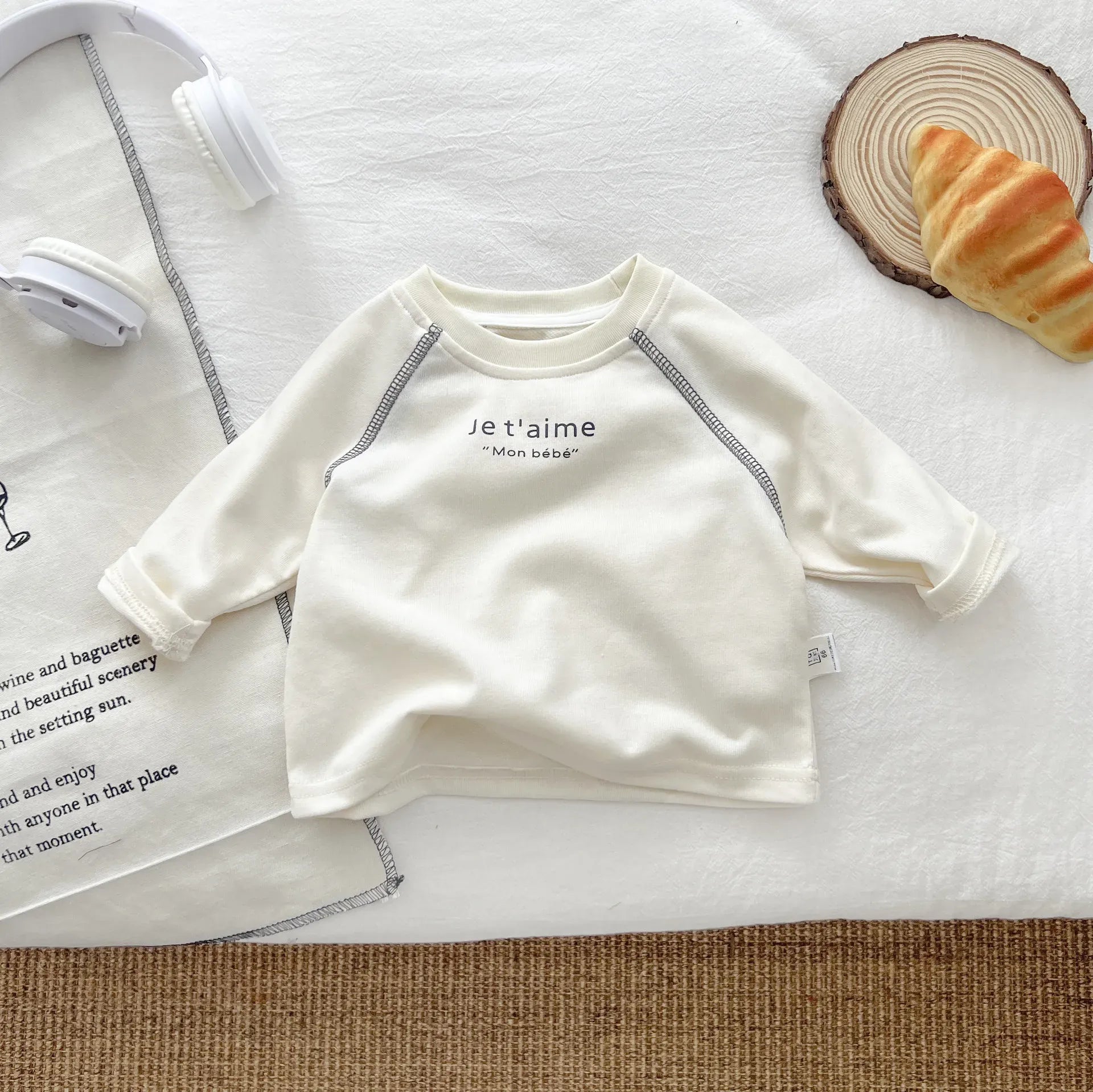 長袖Tシャツ White / 6M  66CM ベビートップス レターロゴプリント長袖Tシャツ【mh0008693】