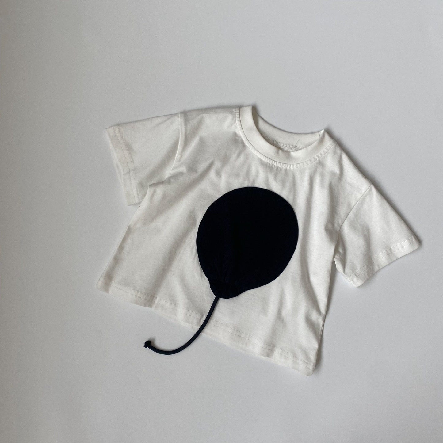 半袖Tシャツ white / 80cm キッズ バルーン 風船 パッチワーク 半袖 Tシャツ トップス ユニセックス 6540B