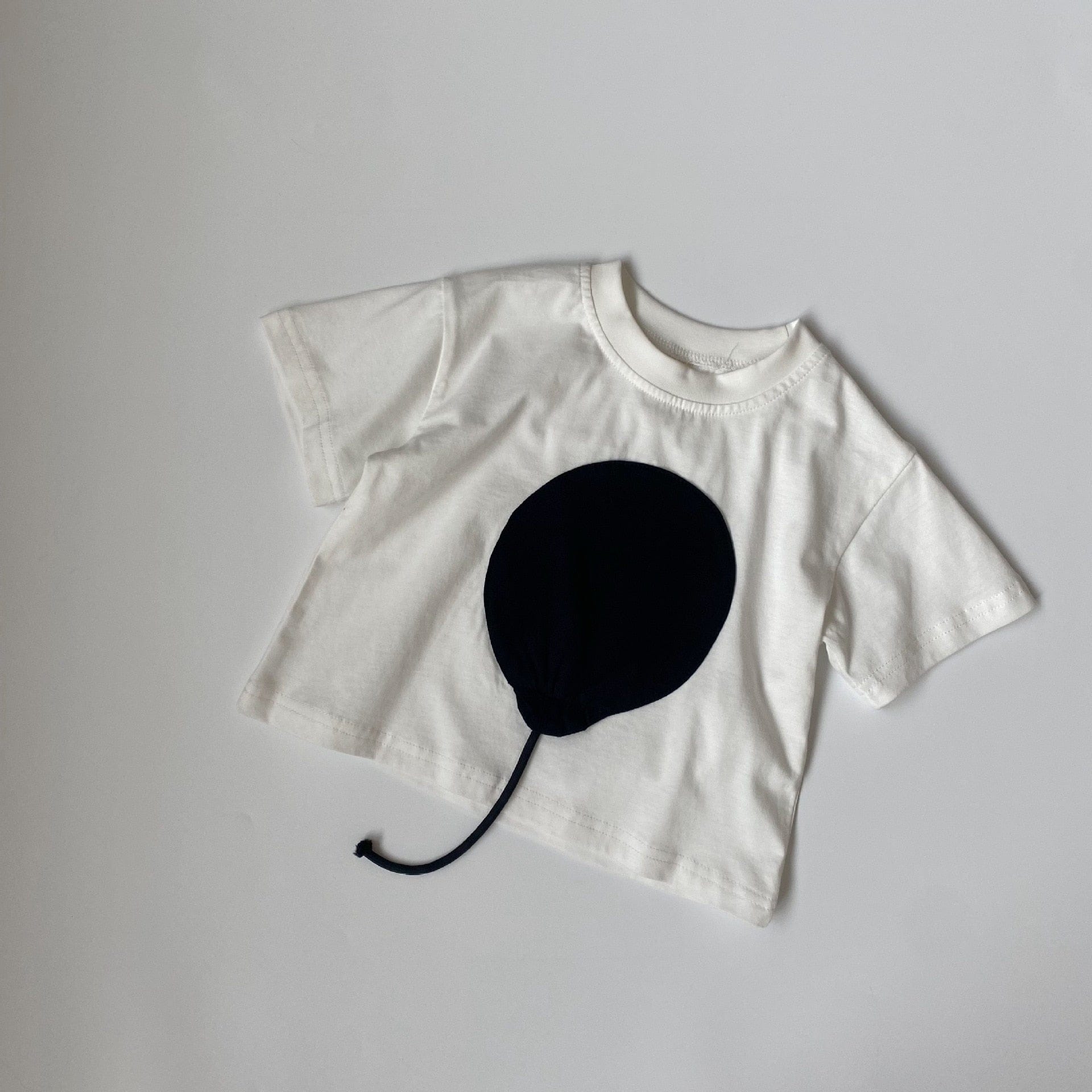 半袖Tシャツ white / 80cm キッズ バルーン 風船 パッチワーク 半袖 Tシャツ トップス ユニセックス 6540B
