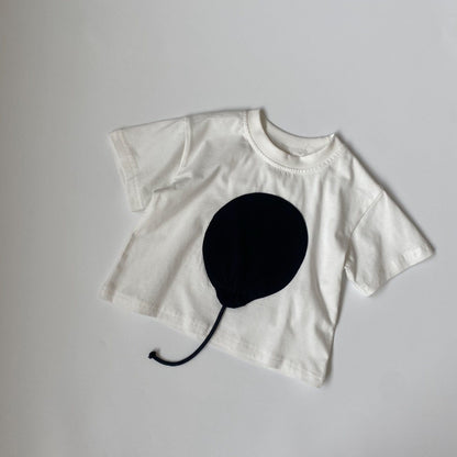 半袖Tシャツ white / 80cm キッズ バルーン 風船 パッチワーク 半袖 Tシャツ トップス ユニセックス 6540B