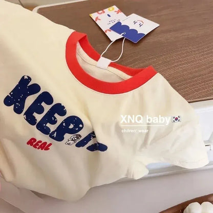 半袖Tシャツ White / 90cm キッズトップス 半袖プリントTシャツ 2カラー【mh0005923】