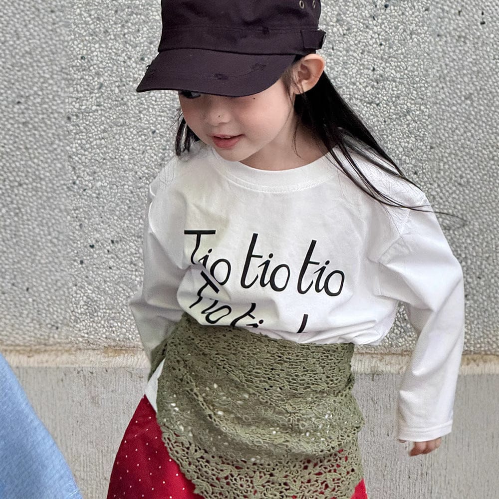 長袖Tシャツ White / 90cm レターロゴプリント長袖Tシャツ【mh0010579】