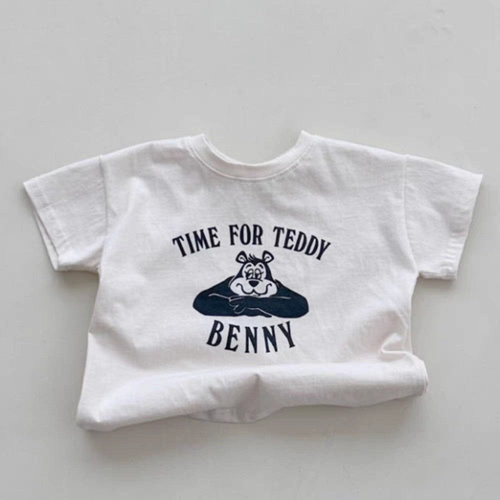 半袖Tシャツ White (Bear) / 73cm ドッグ/ベアくまプリント半袖Tシャツ【mh0010374】