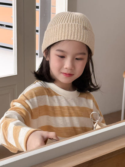 長袖Tシャツ Yellow / 110cm キッズトップス ボーダー長袖Tシャツ【mh0009112】