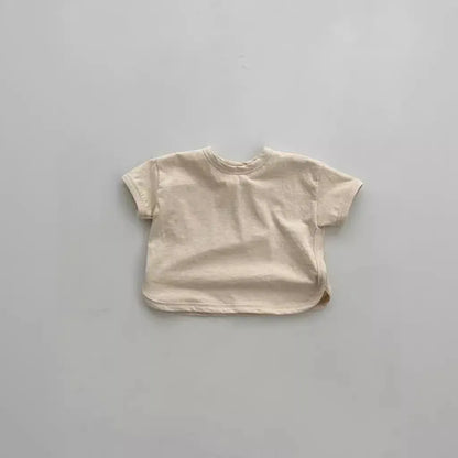 半袖Tシャツ yellow / 73cm 6-9m ベビートップス 半袖Tシャツ くすみカラー シンプルベーシック 4カラー