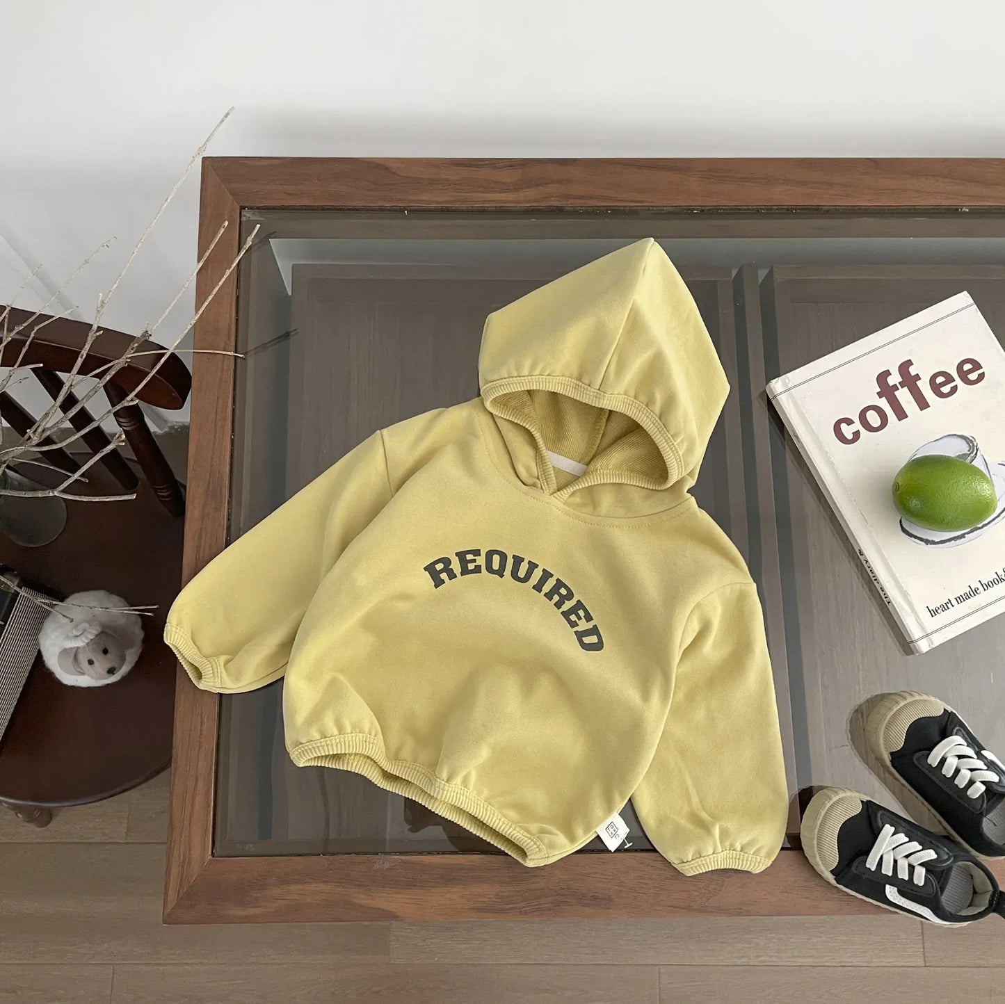 長袖Tシャツ Yellow / 9M  73CM ベビートップス レターロゴプリントフーディ長袖スウェットシャツ【mh0008690】