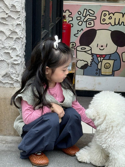 ニットVネック前開きベスト【mh0011027】