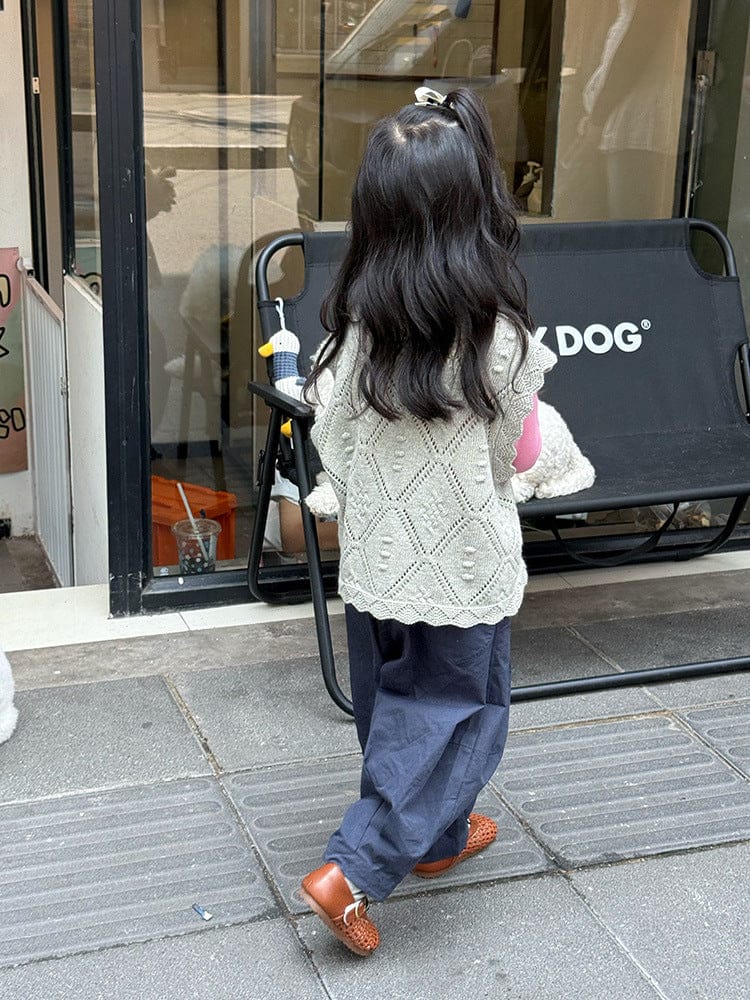 ニットVネック前開きベスト【mh0011027】