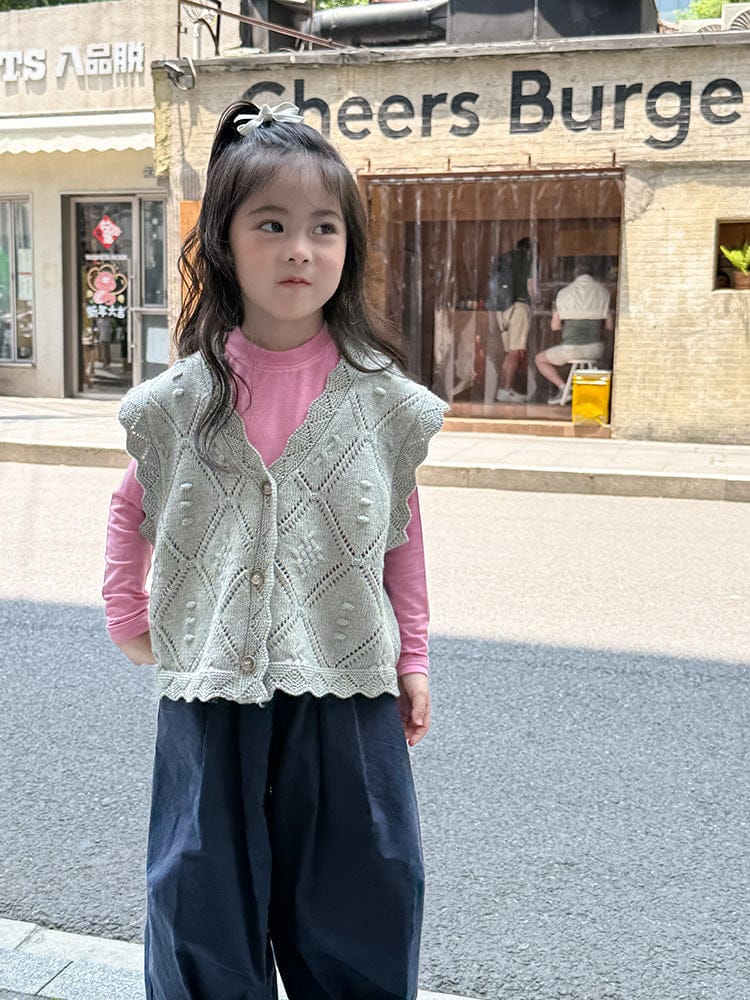 ニットVネック前開きベスト【mh0011027】