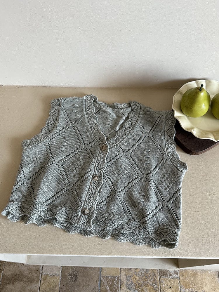 ニットVネック前開きベスト【mh0011027】