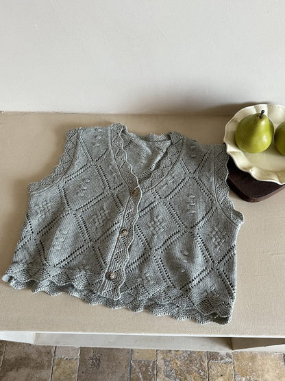 ニットVネック前開きベスト【mh0011027】