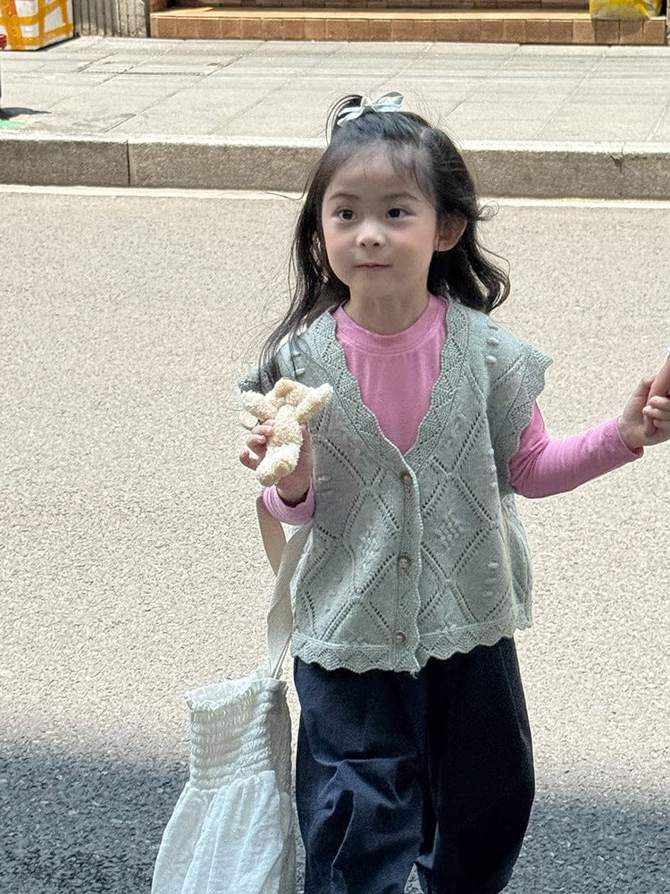 ニットVネック前開きベスト【mh0011027】