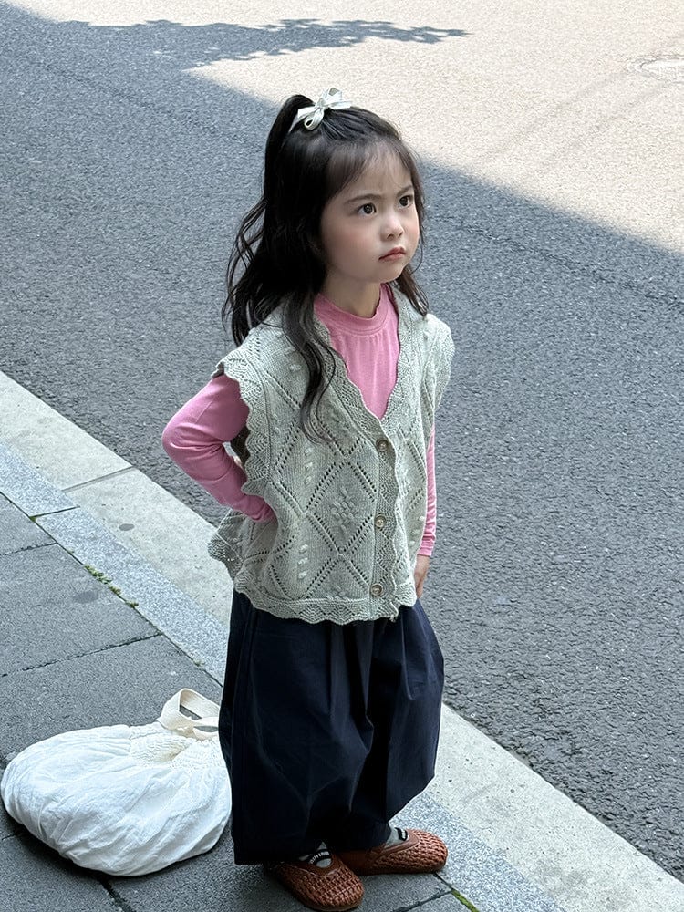 ニットVネック前開きベスト【mh0011027】