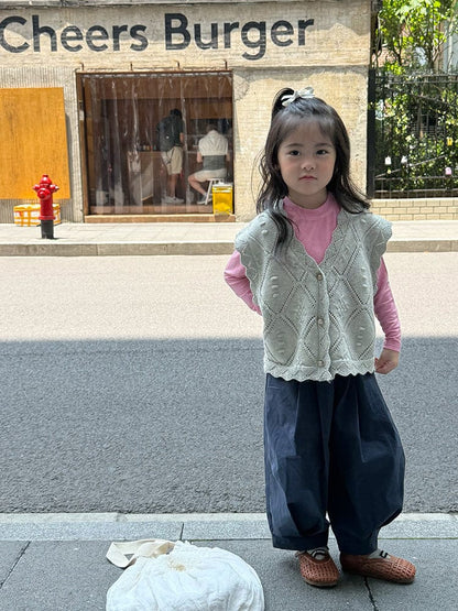 ニットVネック前開きベスト【mh0011027】